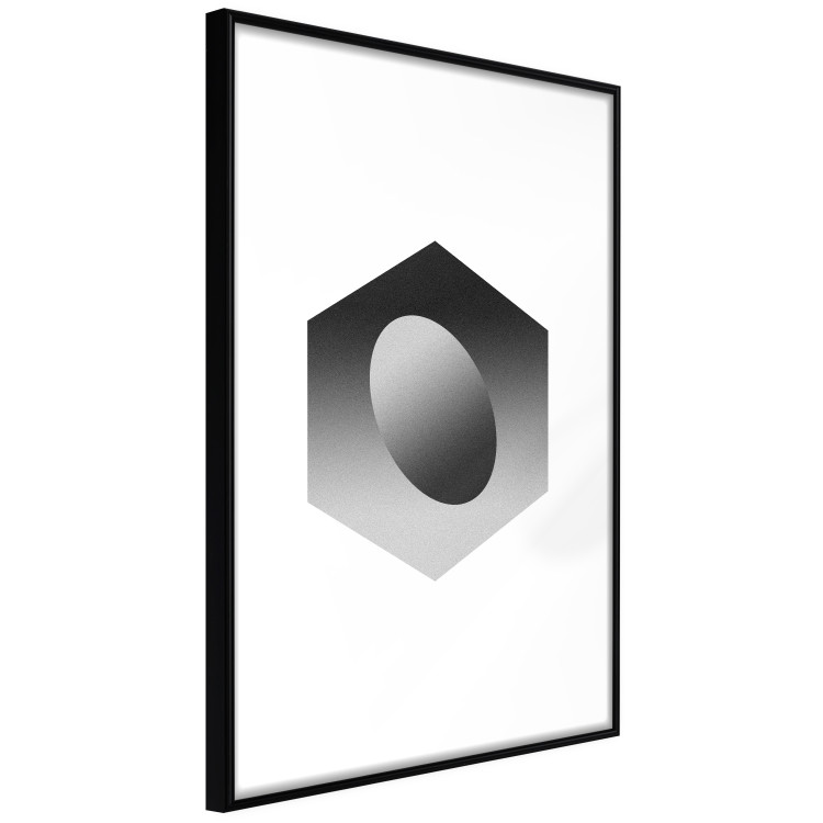 Wall Poster Egg in Hexagon - black and white composition in geometric shapes 116609 additionalImage 11