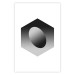 Wall Poster Egg in Hexagon - black and white composition in geometric shapes 116609