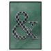 Wall Poster Ampersand - black and white patterned typographic sign on a green background 117209 additionalThumb 24