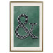 Wall Poster Ampersand - black and white patterned typographic sign on a green background 117209 additionalThumb 19