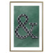 Wall Poster Ampersand - black and white patterned typographic sign on a green background 117209 additionalThumb 14