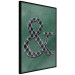 Wall Poster Ampersand - black and white patterned typographic sign on a green background 117209 additionalThumb 12