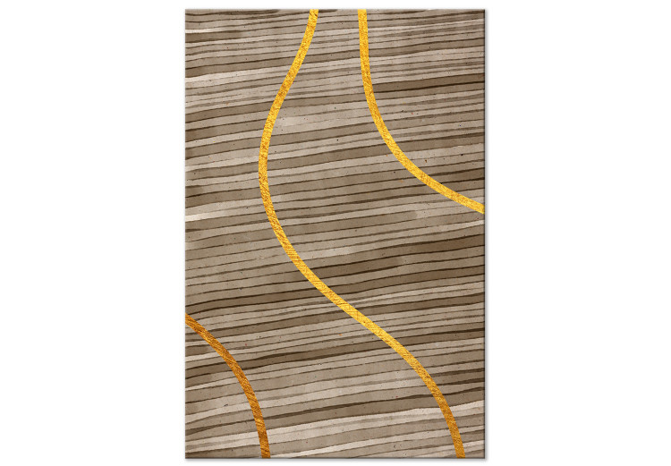 Canvas Print Golden streams - abstract background with lines with golden ribbons 119109