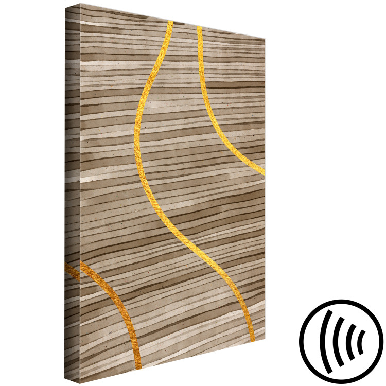 Canvas Print Golden streams - abstract background with lines with golden ribbons 119109 additionalImage 6