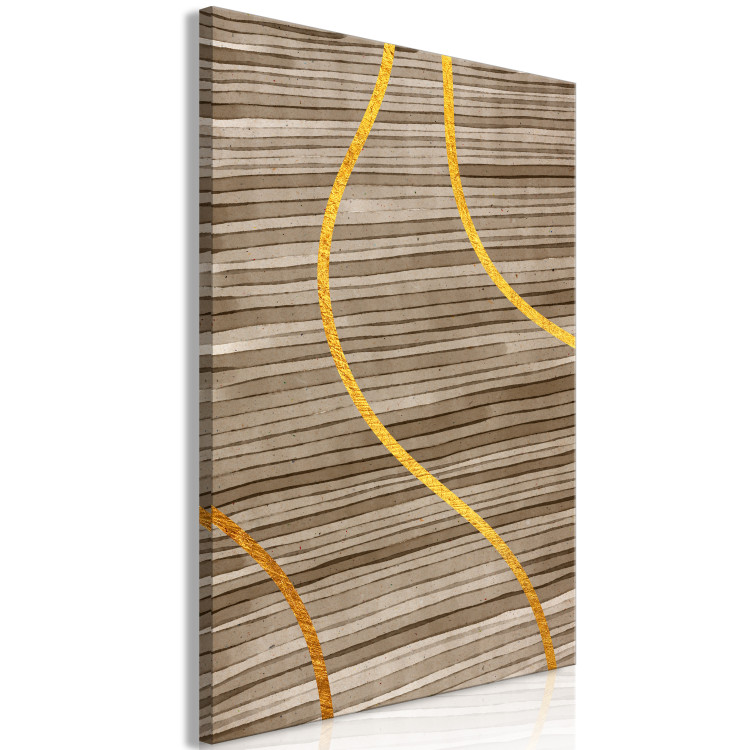 Canvas Print Golden streams - abstract background with lines with golden ribbons 119109 additionalImage 2
