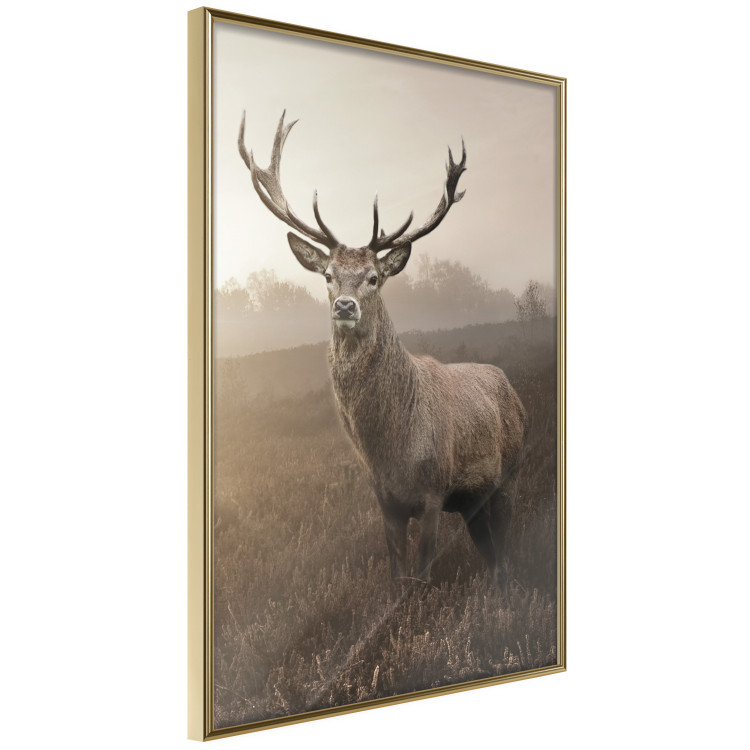 Wall Poster Sepia Deer - autumn landscape with an animal amid field grass 119209 additionalImage 12
