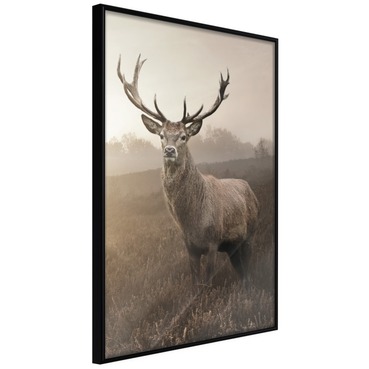Wall Poster Sepia Deer - autumn landscape with an animal amid field grass 119209 additionalImage 12