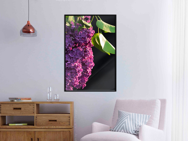 Wall Poster Spring Colors - botanical composition with purple lilac flowers and leaves 121909 additionalImage 3