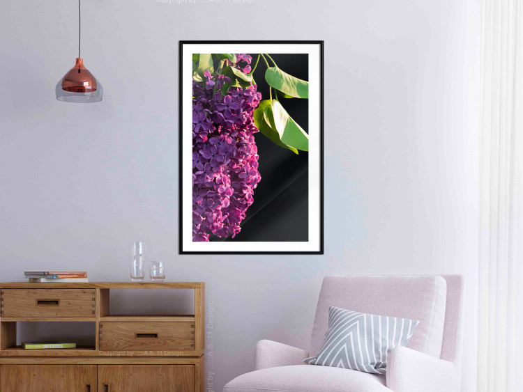 Wall Poster Spring Colors - botanical composition with purple lilac flowers and leaves 121909 additionalImage 6