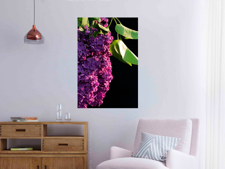 Wall Poster Spring Colors - botanical composition with purple lilac flowers and leaves 121909 additionalImage 16