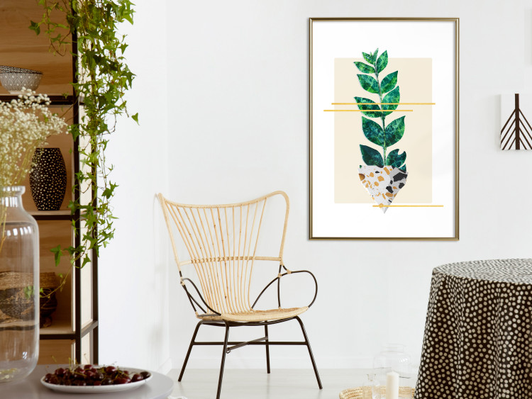 Wall Poster Geometric Nature - abstract plant with leaves on a white background 122609 additionalImage 15