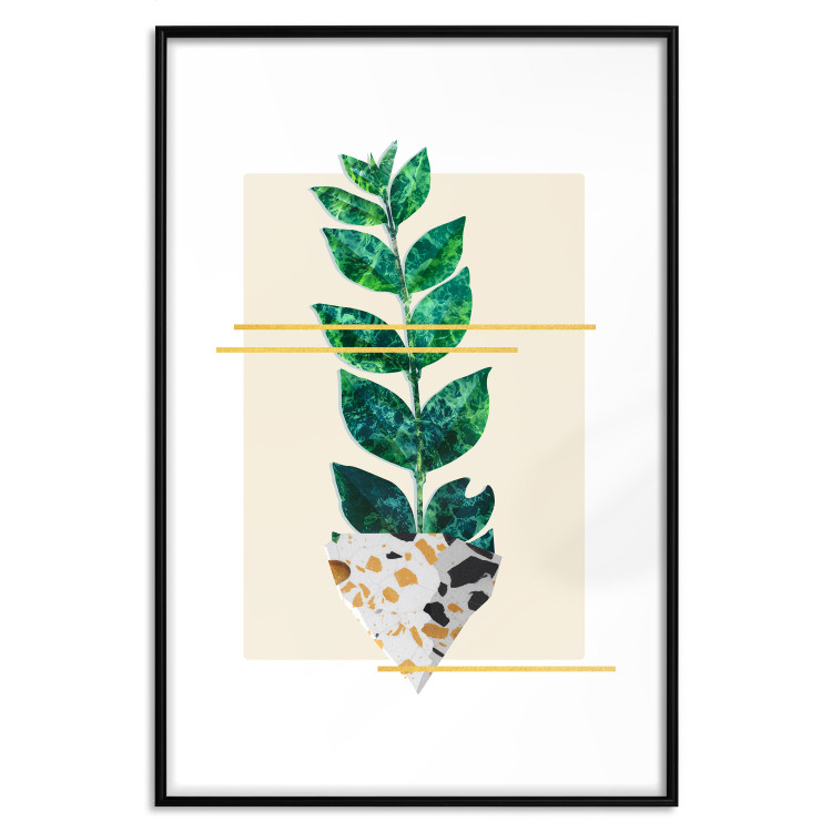 Wall Poster Geometric Nature - abstract plant with leaves on a white background 122609 additionalImage 20