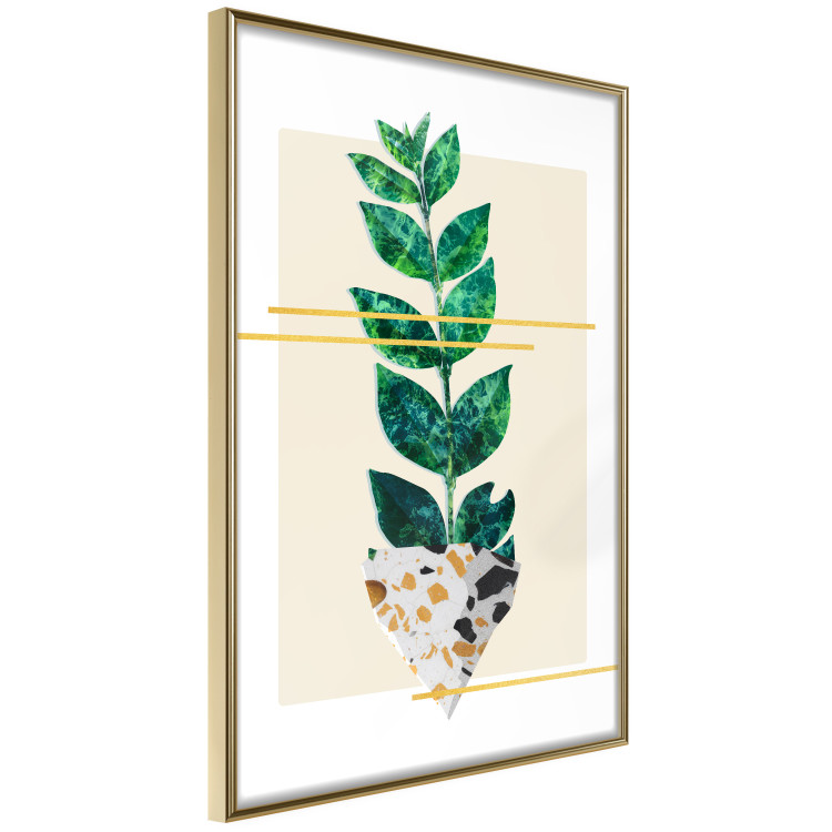 Wall Poster Geometric Nature - abstract plant with leaves on a white background 122609 additionalImage 12