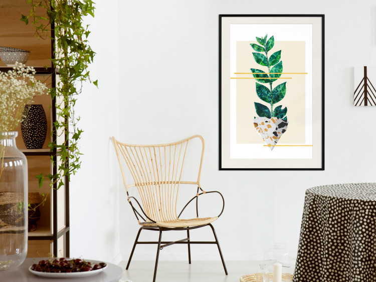 Wall Poster Geometric Nature - abstract plant with leaves on a white background 122609 additionalImage 17