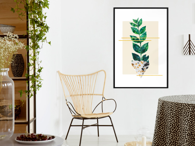 Wall Poster Geometric Nature - abstract plant with leaves on a white background 122609 additionalImage 6
