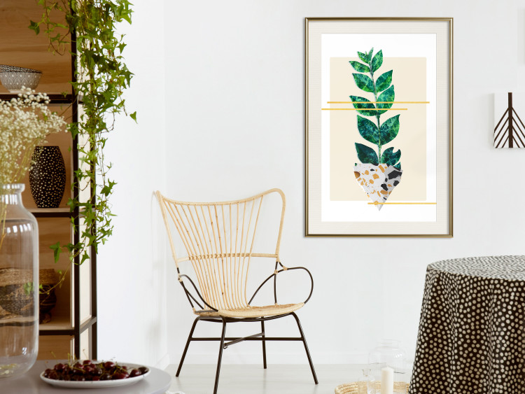 Wall Poster Geometric Nature - abstract plant with leaves on a white background 122609 additionalImage 16