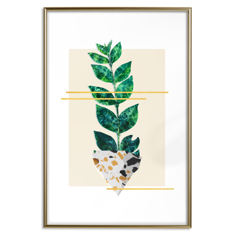 Wall Poster Geometric Nature - abstract plant with leaves on a white background 122609 additionalImage 14