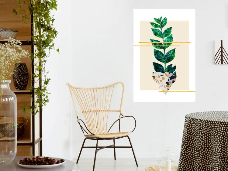 Wall Poster Geometric Nature - abstract plant with leaves on a white background 122609 additionalImage 16