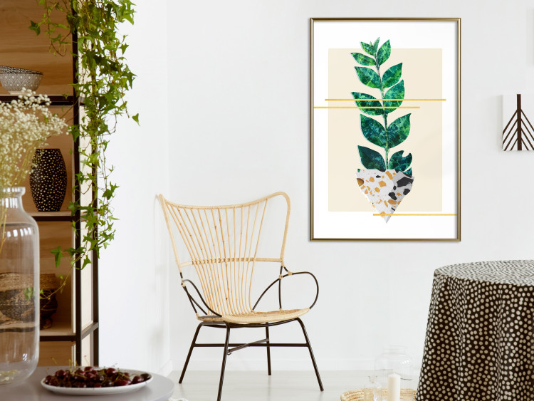 Wall Poster Geometric Nature - abstract plant with leaves on a white background 122609 additionalImage 5