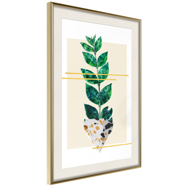Wall Poster Geometric Nature - abstract plant with leaves on a white background 122609 additionalImage 2