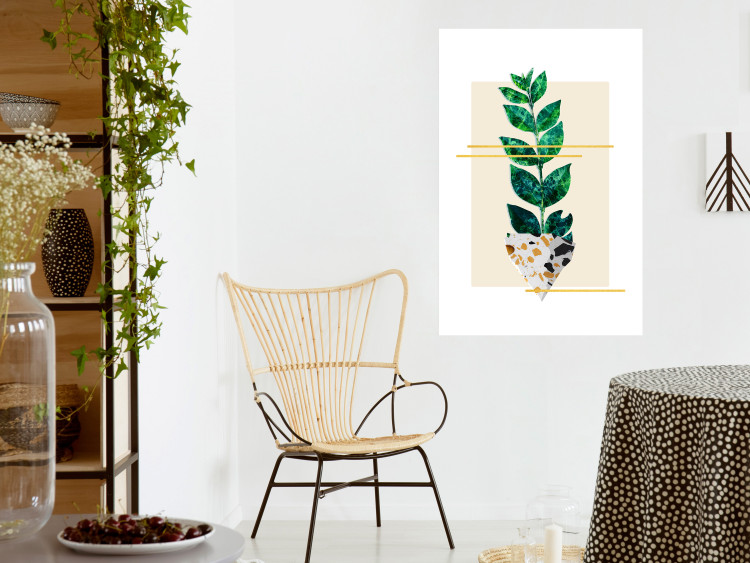 Wall Poster Geometric Nature - abstract plant with leaves on a white background 122609 additionalImage 2