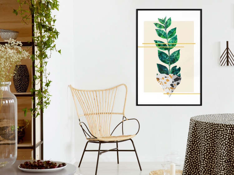 Wall Poster Geometric Nature - abstract plant with leaves on a white background 122609 additionalImage 3