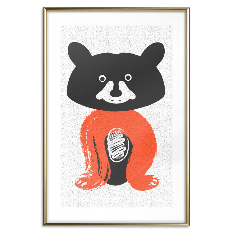 Wall Poster Friendly Mr. Raccoon - funny gray animal with orange legs 122909 additionalImage 14