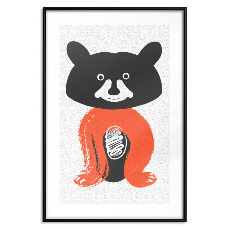 Wall Poster Friendly Mr. Raccoon - funny gray animal with orange legs 122909 additionalImage 15