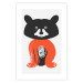 Wall Poster Friendly Mr. Raccoon - funny gray animal with orange legs 122909 additionalThumb 19