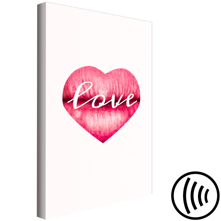 Canvas Print Lips in love - love motif with lips, heart and an English inscription 123209 additionalImage 6