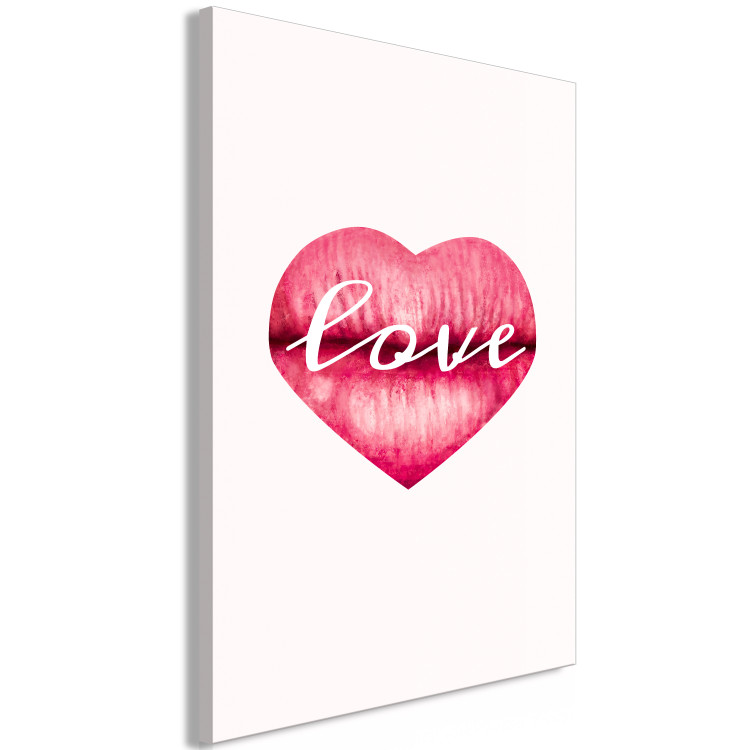 Canvas Print Lips in love - love motif with lips, heart and an English inscription 123209 additionalImage 2
