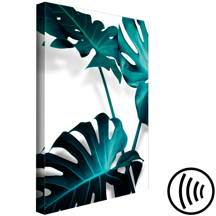 Canvas Blooming Monstera (1-part) - Emerald Green Color of Plant Nature 123409 additionalImage 6