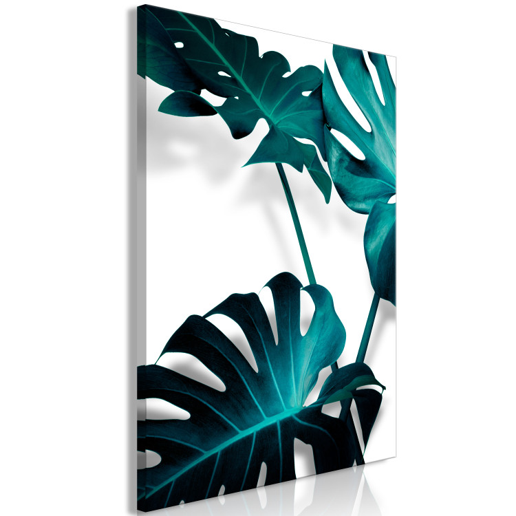 Canvas Blooming Monstera (1-part) - Emerald Green Color of Plant Nature 123409 additionalImage 2