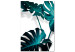 Canvas Blooming Monstera (1-part) - Emerald Green Color of Plant Nature 123409