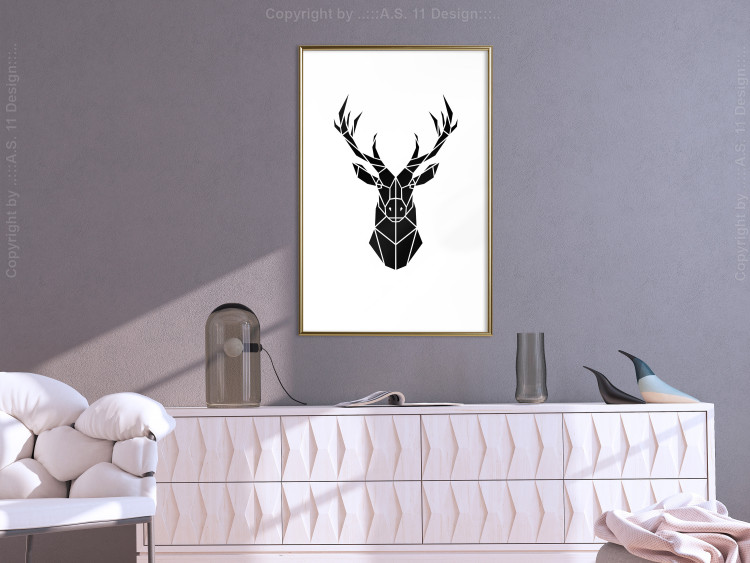 Poster Harmonious Deer - deer figure created from geometric shapes 125109 additionalImage 13