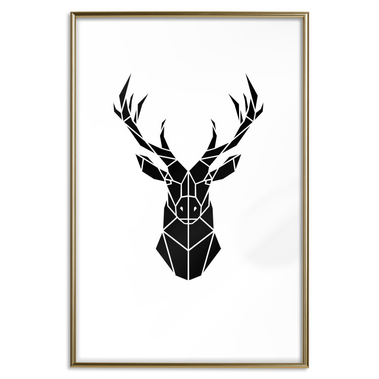 Poster Harmonious Deer - deer figure created from geometric shapes 125109 additionalImage 14