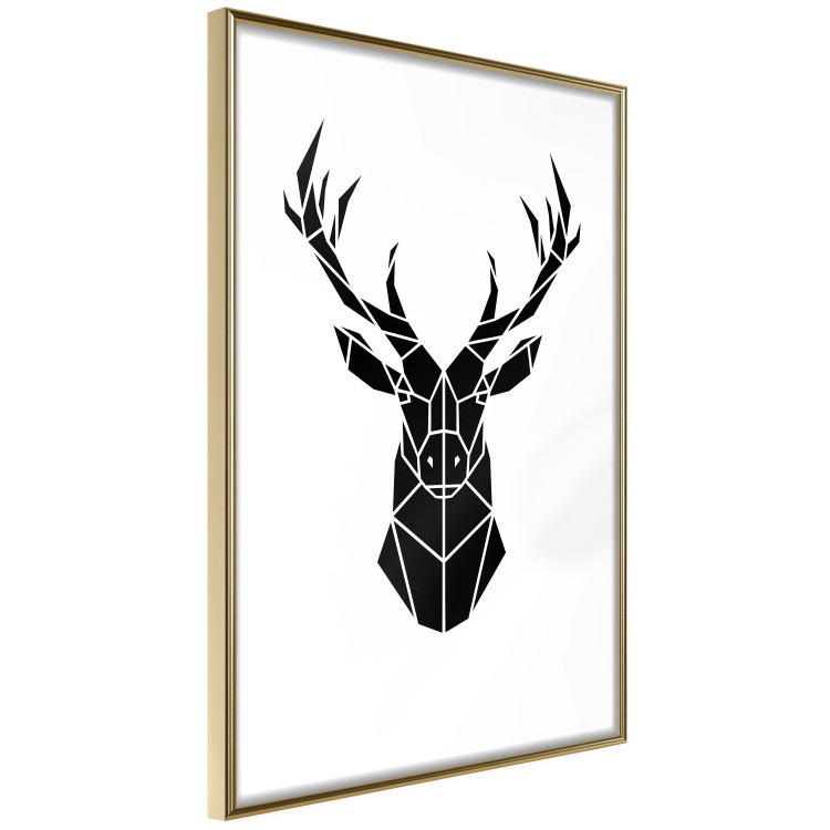 Poster Harmonious Deer - deer figure created from geometric shapes 125109 additionalImage 12