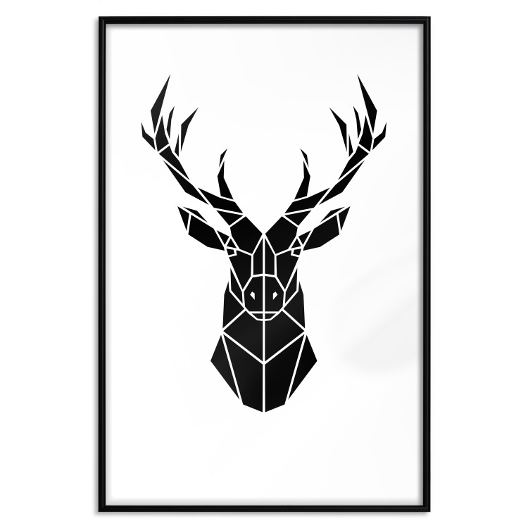 Poster Harmonious Deer - deer figure created from geometric shapes 125109 additionalImage 18