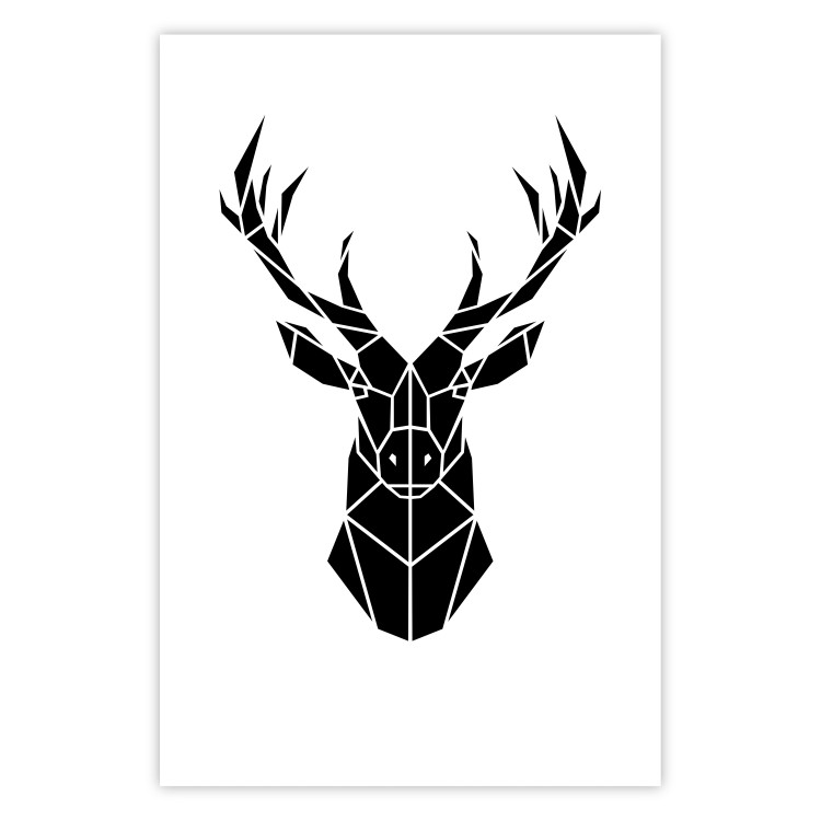 Poster Harmonious Deer - deer figure created from geometric shapes 125109