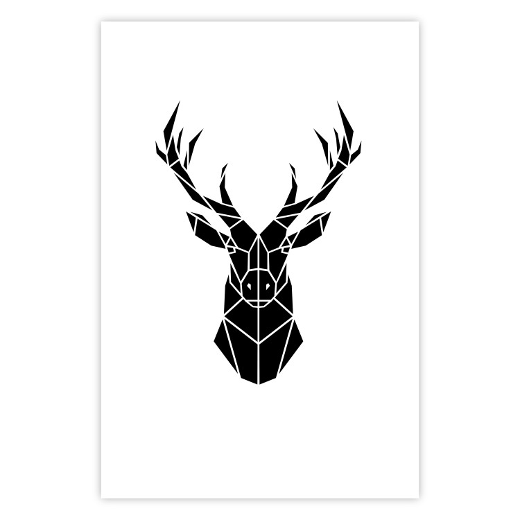 Poster Harmonious Deer - deer figure created from geometric shapes 125109 additionalImage 19