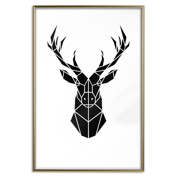 Poster Harmonious Deer - deer figure created from geometric shapes 125109 additionalImage 16