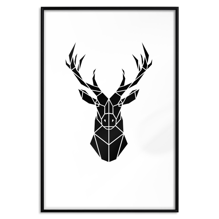 Poster Harmonious Deer - deer figure created from geometric shapes 125109 additionalImage 15