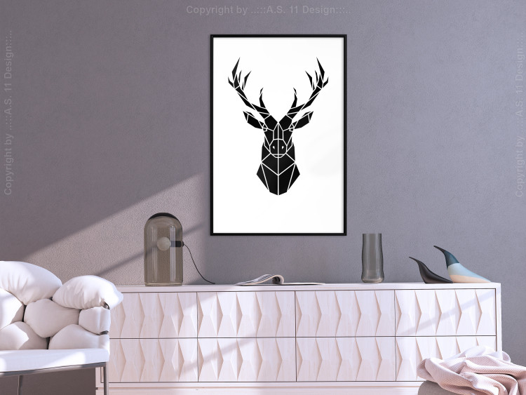 Poster Harmonious Deer - deer figure created from geometric shapes 125109 additionalImage 3