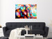 Canvas Print Gaze of the Elephant (1-part) wide - colorful animal figure 127309 additionalThumb 3