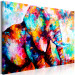Canvas Print Gaze of the Elephant (1-part) wide - colorful animal figure 127309 additionalThumb 2