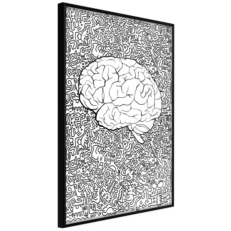 Wall Poster Clear Mind - black and white human brain on abstract patterned background 127909 additionalImage 11