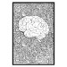 Wall Poster Clear Mind - black and white human brain on abstract patterned background 127909 additionalThumb 17
