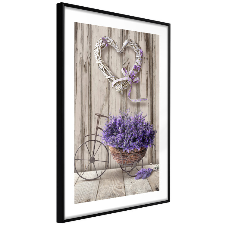 Wall Poster Secret Lavender Bouquet - purple flowers on background of wooden planks 128409 additionalImage 6