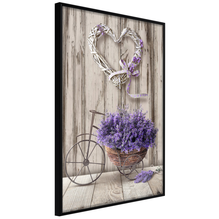 Wall Poster Secret Lavender Bouquet - purple flowers on background of wooden planks 128409 additionalImage 11