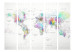 Folding Screen Colorful World Map (5-piece) - colorful continents and white oceans 128809 additionalThumb 3